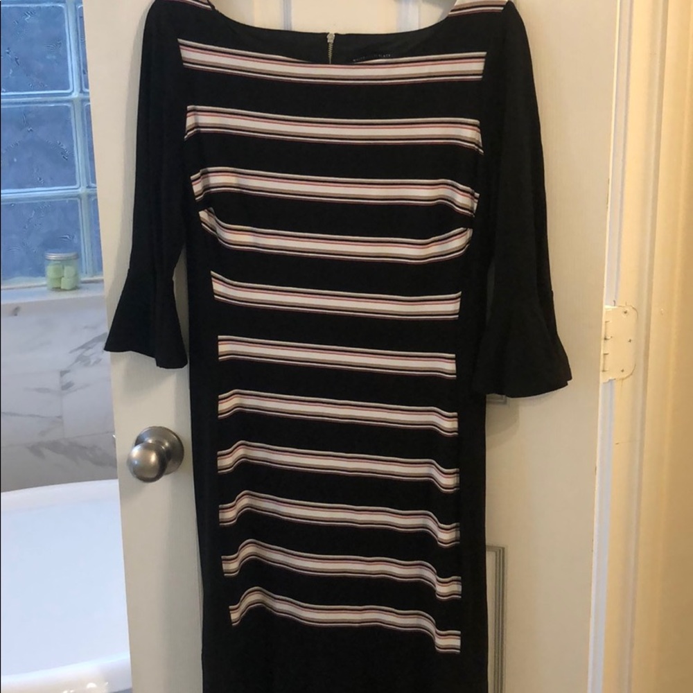 Black with pink and white dress